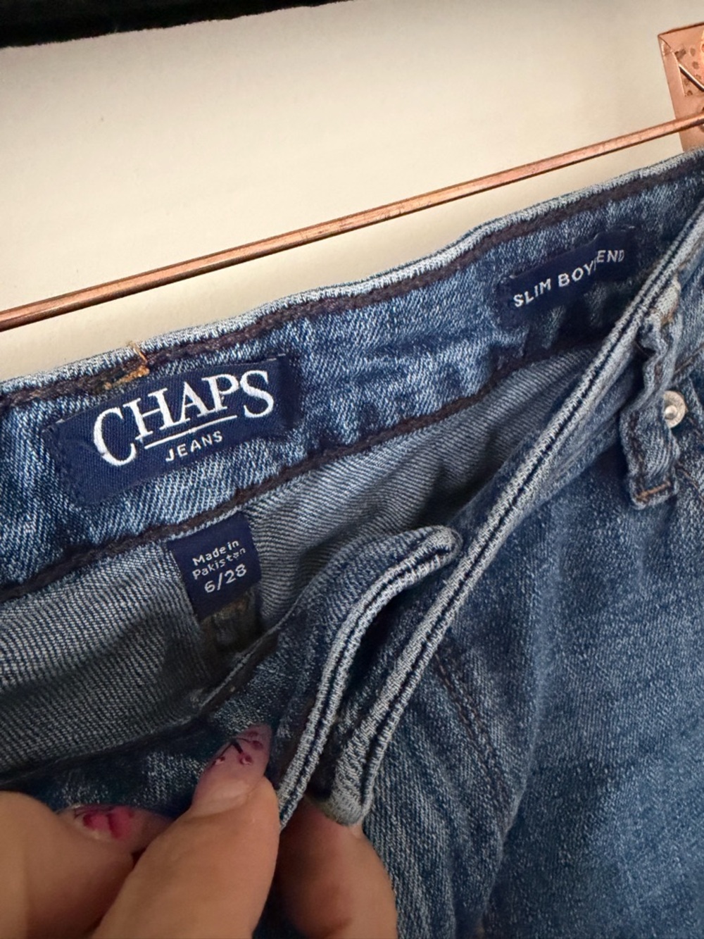 Chaps Slim Boyfriend Jeans - Medium Blue Denim 6/28